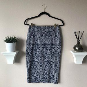 Paisley Pattern Pencil Skirt